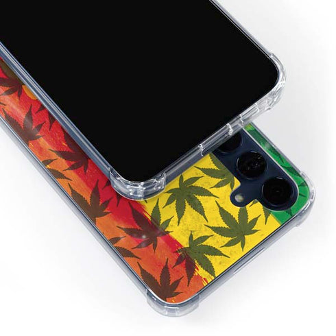 Marijuana Rasta Pattern Galaxy A35 5G Clear Case