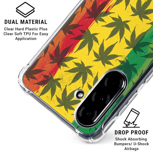 Marijuana Rasta Pattern Galaxy A36 5G Clear Case