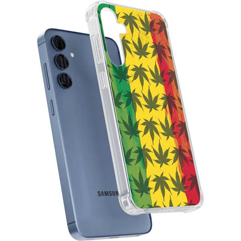Marijuana Rasta Pattern Galaxy A55 5G Clear Case