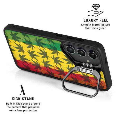 Marijuana Rasta Pattern Galaxy S24 Kickstand Case