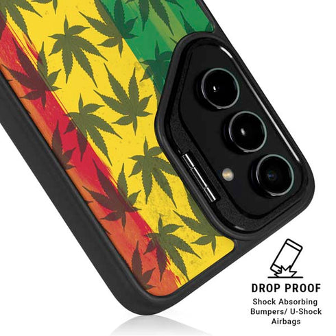 Marijuana Rasta Pattern Galaxy S25 Plus Kickstand Case