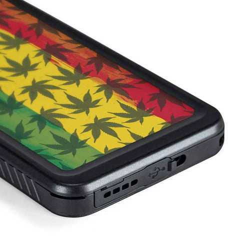 Marijuana Rasta Pattern Galaxy S24 Plus Waterproof Case