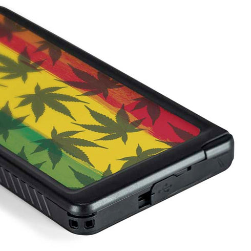 Marijuana Rasta Pattern Galaxy S24 Ultra Waterproof Case