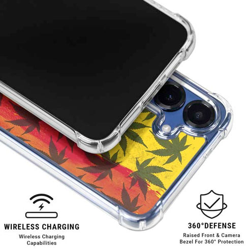 Marijuana Rasta Pattern Galaxy S25 Plus Clear Case