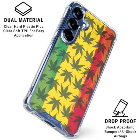 Marijuana Rasta Pattern Galaxy S25 Plus Clear Case