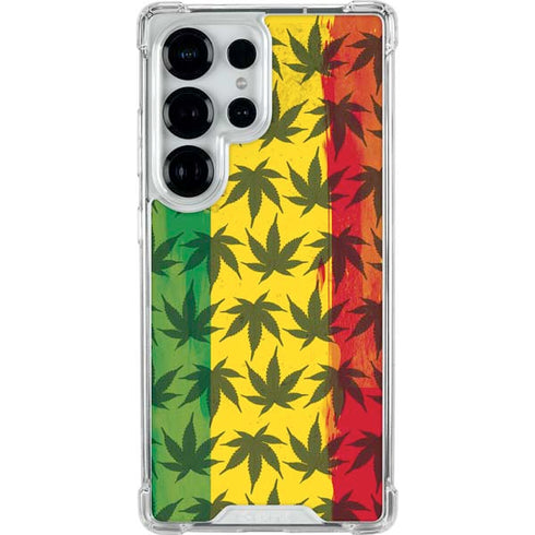 Marijuana Rasta Pattern Galaxy S25 Ultra Clear Case