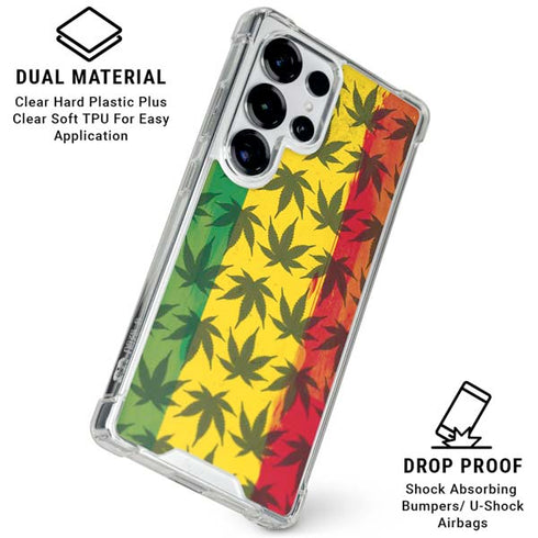 Marijuana Rasta Pattern Galaxy S25 Ultra Clear Case