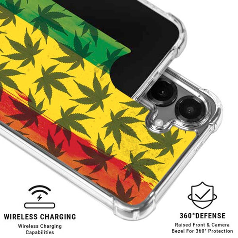 Marijuana Rasta Pattern Galaxy S26 Plus Clear Case