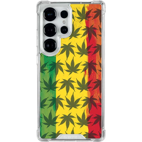 Marijuana Rasta Pattern Galaxy S26 Ultra Clear Case