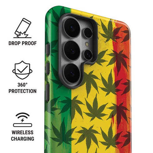 Marijuana Rasta Pattern Galaxy S26 Ultra Impact Case