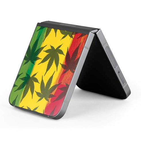 Marijuana Rasta Pattern Galaxy Z Flip6 Skin