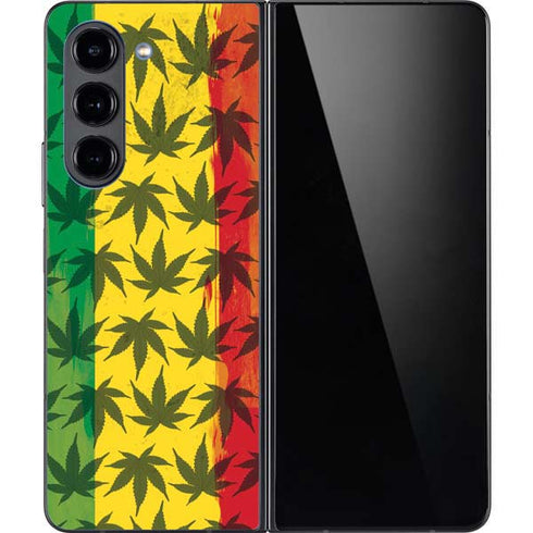 Marijuana Rasta Pattern Galaxy Z Fold5 5G Skin
