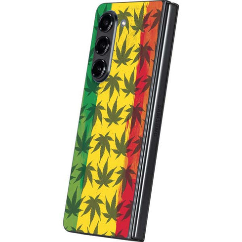 Marijuana Rasta Pattern Galaxy Z Fold5 5G Skin