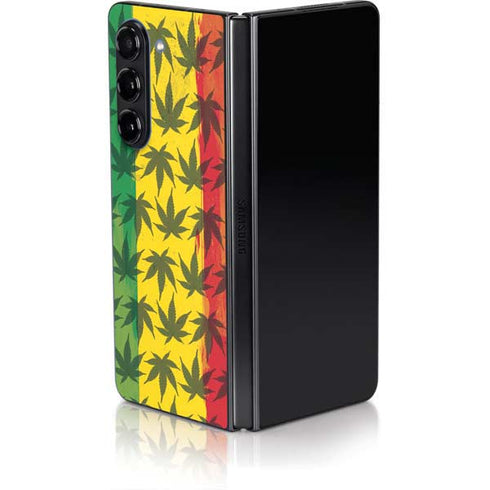 Marijuana Rasta Pattern Galaxy Z Fold5 5G Skin