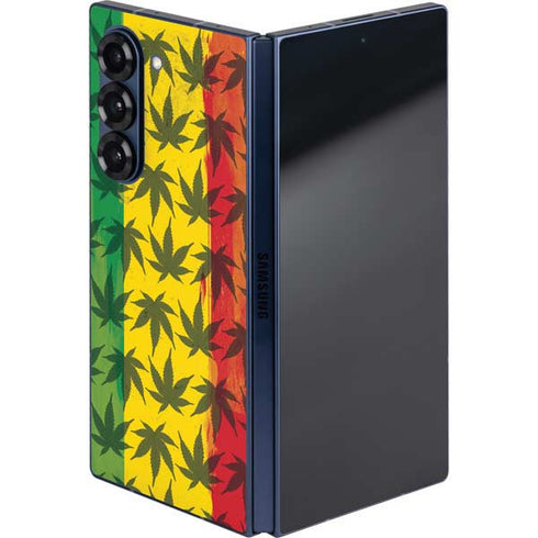 Marijuana Rasta Pattern Galaxy Z Fold6 Skin