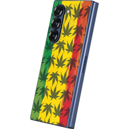 Marijuana Rasta Pattern Galaxy Z Fold6 Skin