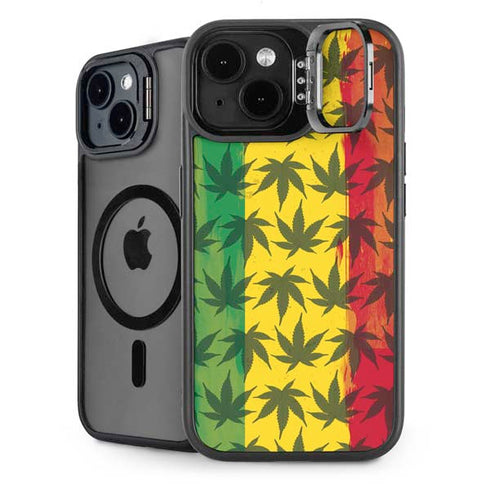 Marijuana Rasta Pattern iPhone 14 Kickstand Case