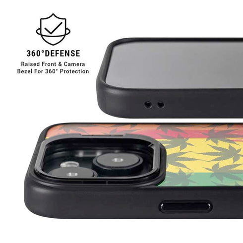 Marijuana Rasta Pattern iPhone 14 Kickstand Case