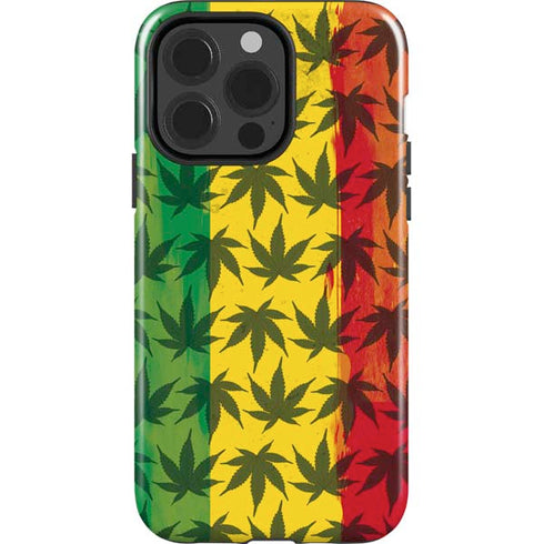 Marijuana Rasta Pattern iPhone 15 Pro Impact Case