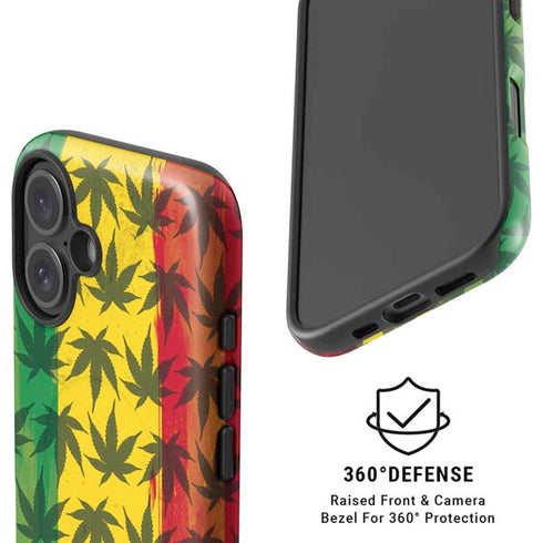 Marijuana Rasta Pattern iPhone 16 Plus Magsafe Impact Case