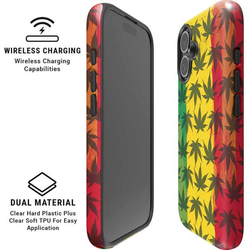 Marijuana Rasta Pattern iPhone 16 Plus Magsafe Impact Case