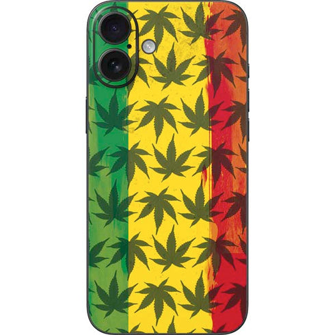 Marijuana Rasta Pattern iPhone 16 Plus Skin