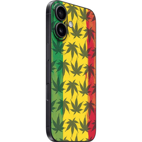 Marijuana Rasta Pattern iPhone 16 Plus Skin