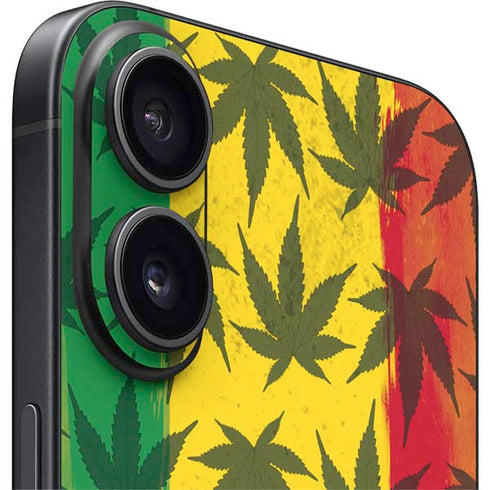 Marijuana Rasta Pattern iPhone 16 Plus Skin