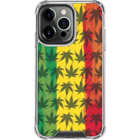 Marijuana Rasta Pattern iPhone 16 Pro Clear Case