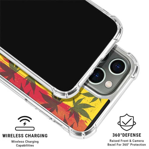 Marijuana Rasta Pattern iPhone 16 Pro Clear Case