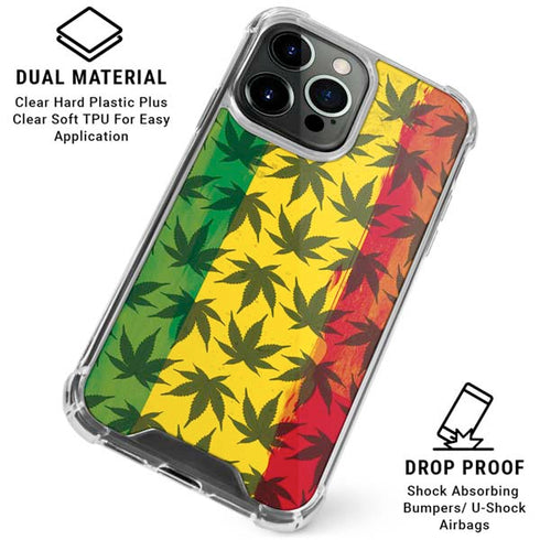Marijuana Rasta Pattern iPhone 16 Pro Clear Case