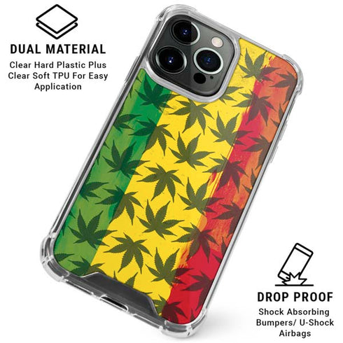 Marijuana Rasta Pattern iPhone 16 Pro Max Clear Case