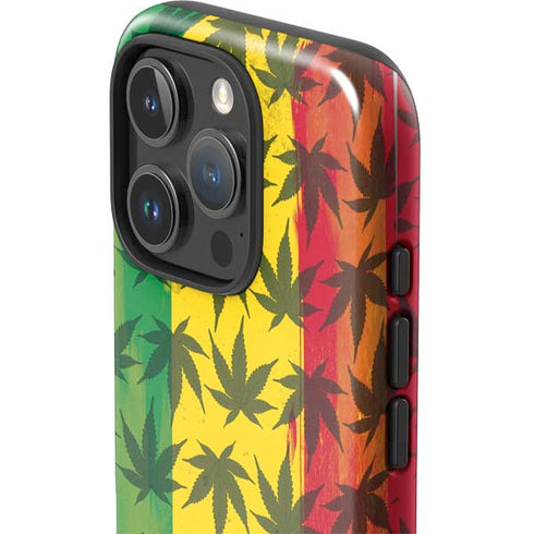 Marijuana Rasta Pattern iPhone 16 Pro Max Impact Case