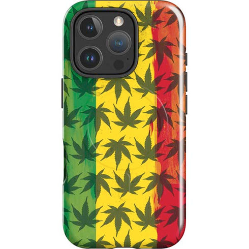 Marijuana Rasta Pattern iPhone 16 Pro Max Magsafe Impact Case