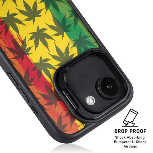 Marijuana Rasta Pattern iPhone 16e Kickstand Case