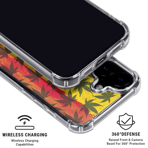 Marijuana Rasta Pattern iPhone 17 Clear Case