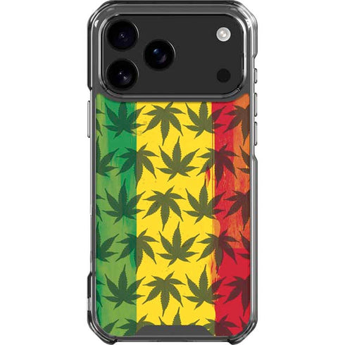Marijuana Rasta Pattern iPhone 18 Pro Max Clear Case