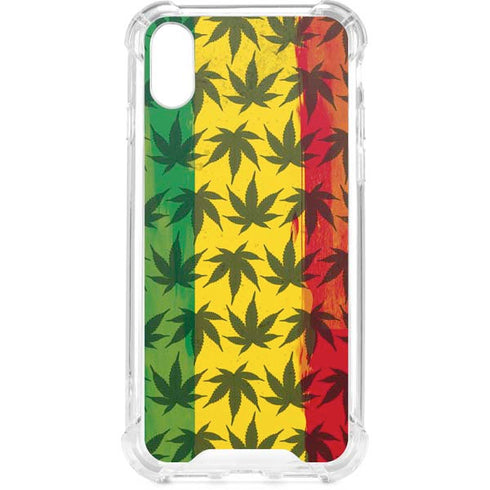 Marijuana Rasta Pattern iPhone XS Clear Case