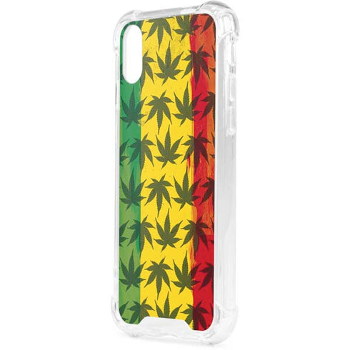 Marijuana Rasta Pattern iPhone XS Clear Case