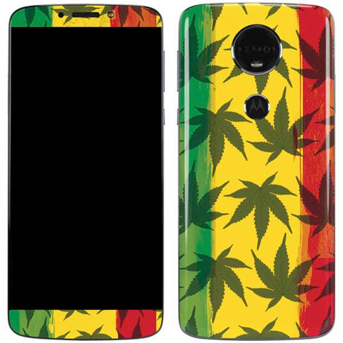 Marijuana Rasta Pattern Moto E5 Plus Skin