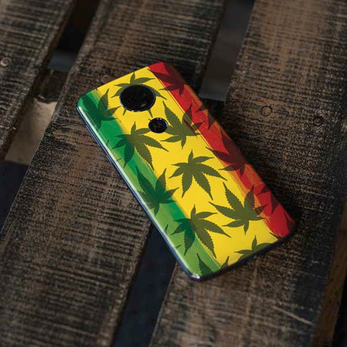 Marijuana Rasta Pattern Moto E5 Plus Skin
