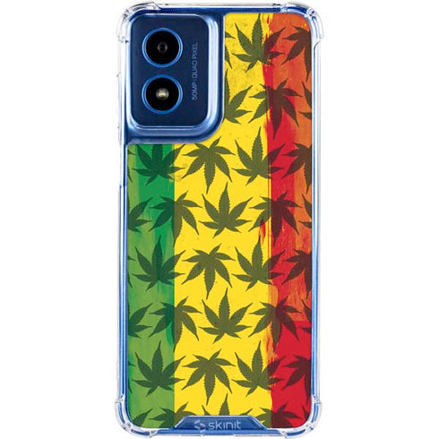 Marijuana Rasta Pattern Moto G Play 4G (2024) Clear Case