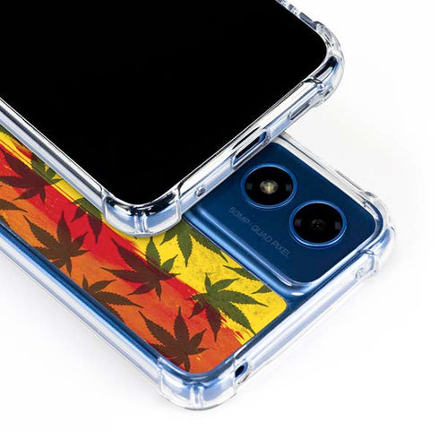Marijuana Rasta Pattern Moto G Play 4G (2024) Clear Case