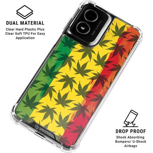 Marijuana Rasta Pattern Moto G Power 5G (2024) Clear Case