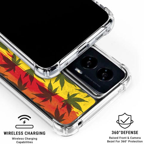 Marijuana Rasta Pattern Moto G Power 5G (2024) Clear Case