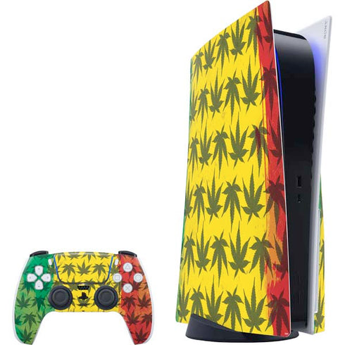 Marijuana Rasta Pattern PlayStation PS5 Skins