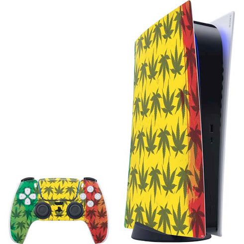 Marijuana Rasta Pattern PlayStation PS5 Skins