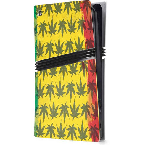 Marijuana Rasta Pattern PS5 Pro Console Skin