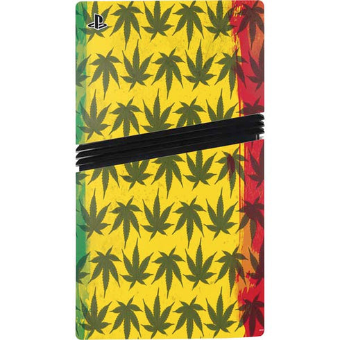 Marijuana Rasta Pattern PS5 Pro Console Skin