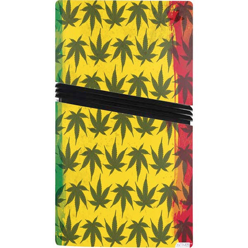 Marijuana Rasta Pattern PS5 Pro Console Skin
